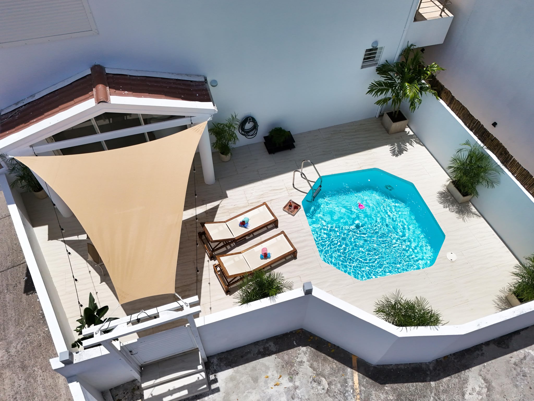 Vue piscine aérienne